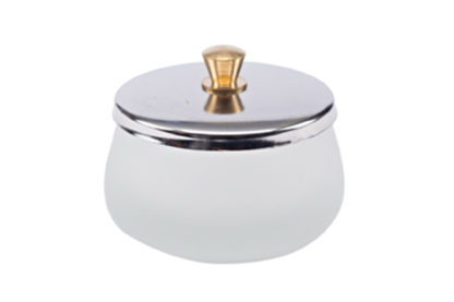 Frosted Glass Dappen Dish with Lid